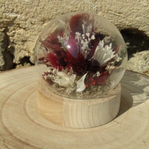 Petite bulle de fleurs séchées "Victoire"
