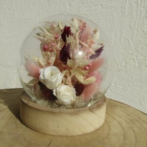 Grande bulle de fleurs séchées "Agathe"
